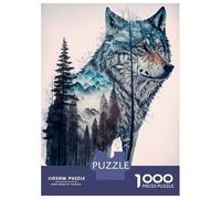 Puzzle for Adults 1000 Pieces Wolf And The Winter Forest Adult Jigsaw Puzzle Hands-on Game Precision Cutting for Is Ideal As A Gift 38x26cm/1000pcs
