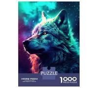 Puzzle for Adults 1000 Pieces Wolf Night Galaxy Aurora Puzzles for Adults Relaxing Games Precision Cutting Parent-child Interaction 70x50cm/1000pcs