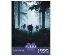 Puzzle for Adults 1000 Pieces Wolf Pack in Foggy Forest Jigsaws for Adults Brain Teaser Game Staycation Kill Time Birthday And Unique Gifts 70x50cm/1000pcs