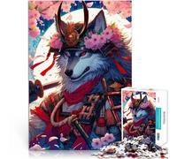 Puzzle for Adults 1000 Pieces Wolf Samurai Japanese Fantasy Spiele Spielzeug Geschenk Geburtstagsgeschenk, Geschenke, Wandkunst52x38cm