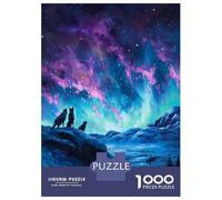 Puzzle for Adults 1000 Pieces Wolves Under Aurora Borealis Painting Puzzles for Adults Anti-Stress Toys Perfect Decoration for Is Ideal As A Gift 70x50cm/1000pcs