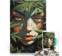 Puzzle for Adults 1000 Pieces Woman Surrounded by Leaves Toys Educational Games Stress Relieving is ideal as gifts for the whole family 50x70cm