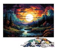 Puzzle for Adults 1000 Pieces Wonders Under The Sunset Jigsaw Every Piece Is Unique - Challenging Family Fun Game 1000pcs(75x50cm)