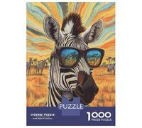 Puzzle for Adults 1000 Pieces Zebra Sunglasses Safari Adventure Jigsaws for Adults Toy Wall Decor Presents for Women Unique Gifts for Birthday And Christmas 70x50cm/1000pcs