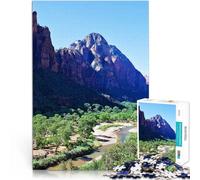 Puzzle for Adults 1000 Pieces Zion National Park Canyon River Entspannungsspiele mit passendem Poster und Quizblatt38x26cm