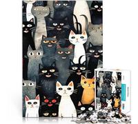 Puzzle for Adults 2000 Pieces Cat Crowd Herausforderndes Spielspielzeug mit vollständig ineinander greifenden, zufällig geformten Teilen70x100cm