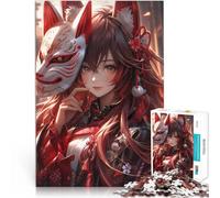 Puzzle for Adults 2000 Pieces Kitsune Samurai Girl Herausforderndes Spielspielzeug Heimdekoration Spielzeug70x100cm