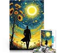 Puzzle for Adults 2000 Pieces Man Walking Towards Sun Intellektuelles Spiel mit vollständig ineinander greifenden, zufällig geformten Teilen70x100cm