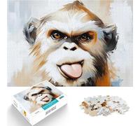 Puzzle for Adults 2000 Pieces Playful Monkey Portrait Staycation: Zeit totschlagen einzigartiges Herausforderungsspiel70x100cm