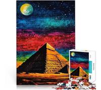 Puzzle for Adults 2000 Pieces Pyramid Under Night Sky Familienspiel für und mit vollständig ineinander greifenden, zufällig geformten Teilen70x100cm