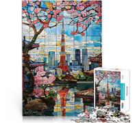 Puzzle for Adults 2000 Pieces Tokyo Cherry Blossoms Pädagogisches Spielzeug zum Stressabbau Ein Kunstwerk70x100cm