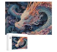 Puzzle for Adults 300 PCS Chinese Dragon Artwork Puzzle for Adults Brain Teaser Game Difficult Challenge for Is Ideal As A Gift 300 PCS