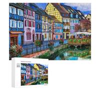 Puzzle for Adults 300 PCS Colorful Canal Houses-1 Puzzle for Adults Brain Teaser Game Difficult Challenge for Is Ideal As A Gift 300 PCS