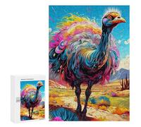 Puzzle for Adults 300 PCS Colorful Emu in Desert Puzzle for Adults Brain Teaser Game Difficult Challenge for Is Ideal As A Gift 300 PCS