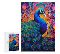 Puzzle for Adults 300 PCS Colorful Peacock Artwork-4 Puzzle for Adults Brain Teaser Game Difficult Challenge for Is Ideal As A Gift 300 PCS