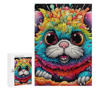 Puzzle for Adults 300 PCS Colorful Rainbow Cat Art Puzzle for Adults Brain Teaser Game Difficult Challenge for Is Ideal As A Gift 300 PCS