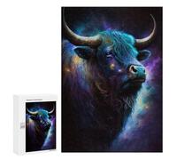 Puzzle for Adults 300 PCS Cosmic Bull Portrait Artwork Adult Jigsaw Puzzles Hand Speed Race Parent-child Interaction Deal As Gifts for The Whole Family 300 PCS