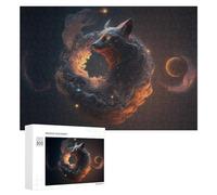 Puzzle for Adults 300 PCS Cosmic Fox Celestial Artwork Puzzle for Adults Brain Teaser Game Difficult Challenge for Is Ideal As A Gift 300 PCS