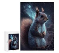 Puzzle for Adults 300 PCS Cosmic Squirrel Art Print-12 Adult Jigsaw Puzzles Hand Speed Race Parent-child Interaction Deal As Gifts for The Whole Family 300 PCS