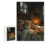 Puzzle for Adults 300 PCS Cute Fox Sleeping on Bed Adult Jigsaw Puzzle Family Game Home Decoration Unique Gifts for Birthday And Christmas 300 PCS