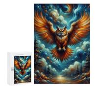 Puzzle for Adults 300 PCS Enchanted Forest Owl Flight Adult Jigsaw Puzzles Hand Speed Race Parent-child Interaction Deal As Gifts for The Whole Family 300 PCS