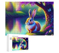 Puzzle for Adults 300 PCS Enchanted Forest Rabbit Puzzle for Adults Brain Teaser Game Difficult Challenge for Is Ideal As A Gift 300 PCS