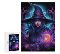 Puzzle for Adults 300 PCS Enchanted Witch Portrait -1 Puzzle for Adults Brain Teaser Game Difficult Challenge for Is Ideal As A Gift 300 PCS