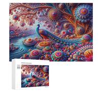 Puzzle for Adults 300 PCS Fantasy Peacock in Colorful Garden Puzzle for Adults Brain Teaser Game Difficult Challenge for Is Ideal As A Gift 300 PCS