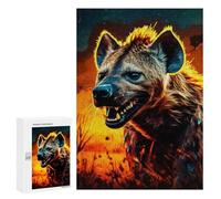 Puzzle for Adults 300 PCS Fiery Hyena in Action Puzzle for Adults Brain Teaser Game Difficult Challenge for Is Ideal As A Gift 300 PCS