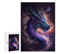 Puzzle for Adults 300 PCS Galactic Dragon Art Print -3 Adult Jigsaw Puzzles Hand Speed Race Parent-child Interaction Deal As Gifts for The Whole Family 300 PCS