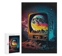 Puzzle for Adults 300 PCS Galactic Television Dreamscape Puzzle for Adults Brain Teaser Game Difficult Challenge for Is Ideal As A Gift 300 PCS
