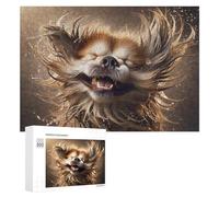 Puzzle for Adults 300 PCS Golden Poodle Smiling Puzzle for Adults Brain Teaser Game Difficult Challenge for Is Ideal As A Gift 300 PCS