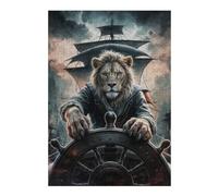 Puzzle for Adults 300 PCS Lion Captain at The Helm Adult Puzzles Hands-on Game Precision Cutting Unique Gifts for Birthday And Christmas 300 PCS