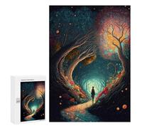 Puzzle for Adults 300 PCS Magical Forest Pathway Adult Jigsaw Puzzles Hand Speed Race Parent-child Interaction Deal As Gifts for The Whole Family 300 PCS