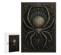 Puzzle for Adults 300 PCS Metallic Spider Cross - Gothic Medieval Insect Poster Adult Jigsaw Puzzles Hand Speed Race Parent-child Interaction Deal As Gifts for The Whole Family 300 PCS