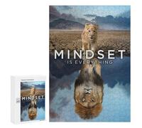 Puzzle for Adults 300 PCS Mindset Is Everything Lion Adult Jigsaw Puzzles Hand Speed Race Parent-child Interaction Deal As Gifts for The Whole Family 300 PCS