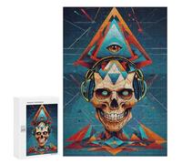 Puzzle for Adults 300 PCS Music Skull Rad Minds Eye Puzzle for Adults Anti-Stress Toys Home Decoration Unique Gifts for Birthday And Christmas 300 PCS
