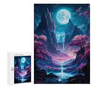 Puzzle for Adults 300 PCS Neon Full Moon Valley Puzzle for Adults Anti-Stress Toys Home Decoration Unique Gifts for Birthday And Christmas 300 PCS