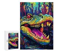 Puzzle for Adults 300 PCS Rainbow Crocodile in The Jungle Puzzle for Adults Brain Teaser Game Difficult Challenge for Is Ideal As A Gift 300 PCS