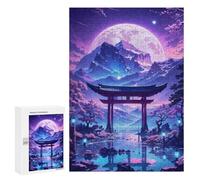 Puzzle for Adults 300 PCS Sakura Moonlit Lake Adult Jigsaw Puzzles Hand Speed Race Parent-child Interaction Deal As Gifts for The Whole Family 300 PCS