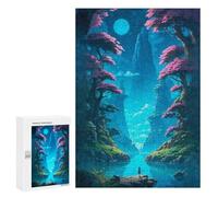 Puzzle for Adults 300 PCS Serene Moonlit River Puzzle for Adults Anti-Stress Toys Home Decoration Unique Gifts for Birthday And Christmas 300 PCS