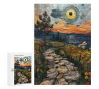 Puzzle for Adults 300 PCS Stone Path Sunset Puzzle for Adults Anti-Stress Toys Home Decoration Unique Gifts for Birthday And Christmas 300 PCS