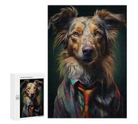 Puzzle for Adults 300 PCS Stylish Dog Portrait Puzzle for Adults Brain Teaser Game Difficult Challenge for Is Ideal As A Gift 300 PCS