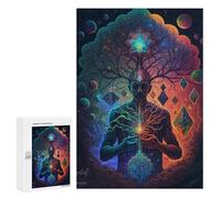 Puzzle for Adults 300 PCS Tree of Life Cosmic Connection Puzzle for Adults Brain Teaser Game Difficult Challenge for Is Ideal As A Gift 300 PCS