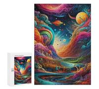 Puzzle for Adults 300 PCS Whimsical Cosmic Landscape Puzzle for Adults Brain Teaser Game Difficult Challenge for Is Ideal As A Gift 300 PCS