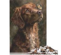 Puzzle for Adults 300 Piece Jigsaw Puzzle Whispering Wings A Dog's Dreamy Gaze Jigsaw Puzzles for Adults Kids Wooden Jigsaw Learning Educational Toy 300pcs (40x28cm)