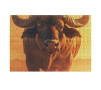 Puzzle for Adults 38x26cm/1000pcs African Buffalo Sunset Portrait Jigsaw Puzzle Fun Games Wall Decoration Unique Gifts for Birthday And Christmas 38x26cm/1000pcs