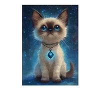 Puzzle for Adults 38x26cm/1000pcs Birman Cat with Starry Necklace Jigsaw Puzzle Fun Games Wall Decoration Unique Gifts for Birthday And Christmas 38x26cm/1000pcs