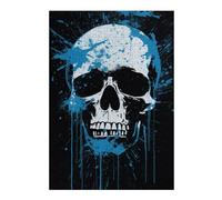 Puzzle for Adults 38x26cm/1000pcs Blue Splash Skull Artwork Teenagers Puzzles Brain Teaser Game Hand Speed Race Birthday And Unique Gifts 38x26cm/1000pcs
