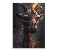 Puzzle for Adults 38x26cm/1000pcs Fiery Demon Skull Puzzle for Adults Brain Teaser Game Difficult Challenge for Is Ideal As A Gift 38x26cm/1000pcs